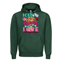 Sports Green Iced Coffee is my love language Valentine's Day Zipper Hoodie - FaDigitalArtStudio
