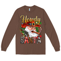 Chestnut Howdy Santa Long Sleeve Tee - NancyCooperArtShop