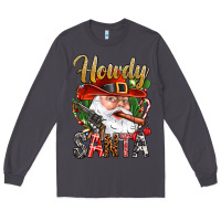 Smoke Howdy Santa Long Sleeve Tee - NancyCooperArtShop