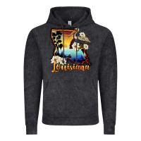 Vintage Black louisiana  sunset map magnolia Vintage Hoodie - BarkalooDesign