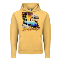 Louisiana  Sunset Map Magnolia Vintage Hoodie | Teevron