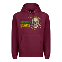 Burgundy On tuesdays we wear beads skull Premium Hoodie - FaDigitalArtStudio