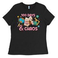 Black 100 days of coffe and chaos Ladies Tee - MaliasSmallBusiness