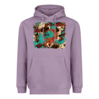 Lavender aztec turquoise glitter cowhide  tooled leather ba Heavyweight Hoodie - FaDigitalArtStudio