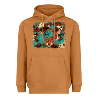 Meerkat aztec turquoise glitter cowhide  tooled leather ba Heavyweight Hoodie - FaDigitalArtStudio