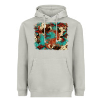 Moon Dust aztec turquoise glitter cowhide  tooled leather ba Heavyweight Hoodie - FaDigitalArtStudio