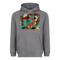 Storm aztec turquoise glitter cowhide  tooled leather ba Heavyweight Hoodie - FaDigitalArtStudio