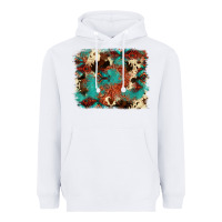 White aztec turquoise glitter cowhide  tooled leather ba Heavyweight Hoodie - FaDigitalArtStudio