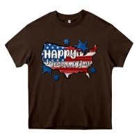 Chocolate Brown happy memorial day usa Heavy Core Tee - MaliasSmallBusiness
