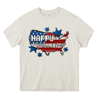 Cream happy memorial day usa Heavy Core Tee - MaliasSmallBusiness
