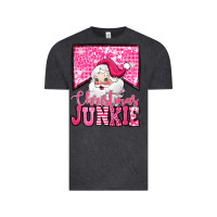 Vintage Black pink Christmas junkie Santa Claus Vintage Tee - Jasminsmagicworld