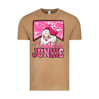 Pink Christmas Junkie Santa Claus Vintage Tee | Teevron