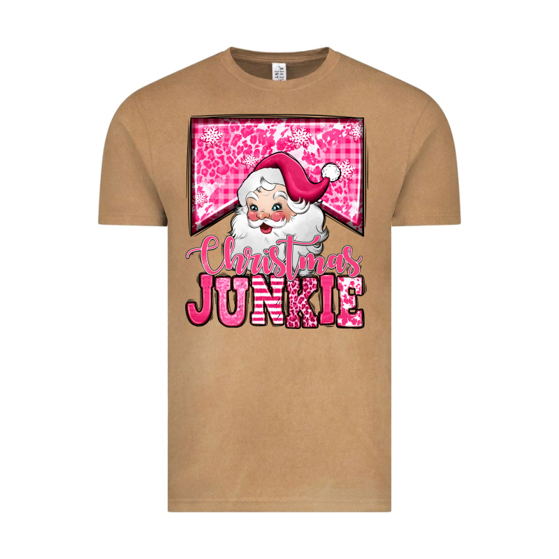 Pink Christmas Junkie Santa Claus Vintage Tee by Jasminsmagicworld | Teevron