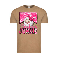 Vintage Coffee pink Christmas junkie Santa Claus Vintage Tee - Jasminsmagicworld