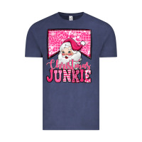 Vintage Denim pink Christmas junkie Santa Claus Vintage Tee - Jasminsmagicworld