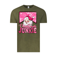 Vintage Olive pink Christmas junkie Santa Claus Vintage Tee - Jasminsmagicworld
