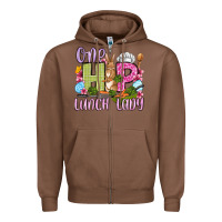 Chestnut Easter Day One hip Lunch Lady Zipper Hoodie - OliviaCreatesArt