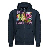 Navy Easter Day One hip Lunch Lady Zipper Hoodie - OliviaCreatesArt