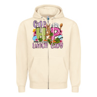 Sandshell Easter Day One hip Lunch Lady Zipper Hoodie - OliviaCreatesArt