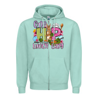 Seafoam Easter Day One hip Lunch Lady Zipper Hoodie - OliviaCreatesArt