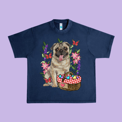 Easter Pug Urban Heavy Tee Designed By Ranaportraitstore