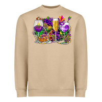 Mushroom mardi gras wine glasses cowgirl Heavyweight Sweatshirt - CowGirlArtShop