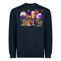 Mardi Gras Wine Glasses Cowgirl Heavyweight Sweatshirt | Teevron