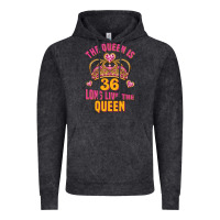 Vintage Black the queen is 36 long live the queen Vintage Hoodie - Jasminsmagicworld