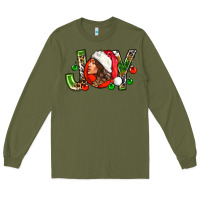 Army Green Joy with woman Long Sleeve Tee - NancyCooperArtShop