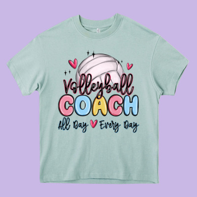 Volleyball Coach All Day Every Day Heavy Core Tee Designed By Maliassmallbusiness