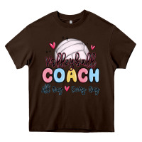 Chocolate Brown volleyball coach all day every day Heavy Core Tee - MaliasSmallBusiness