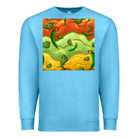 Ocean Blue mexican sauce and jalapeno seamless pattern Premium Sweatshirt - BundleAndBundleShop