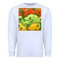 White mexican sauce and jalapeno seamless pattern Premium Sweatshirt - BundleAndBundleShop