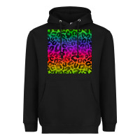 Black colorful leopard seamless pattern Heavyweight Hoodie - BundleAndBundleShop