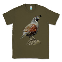 Army Green California Quail Bird Classic Tee - RanaPortraitStore