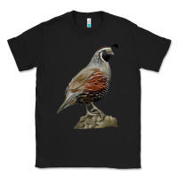 Black California Quail Bird Classic Tee - RanaPortraitStore