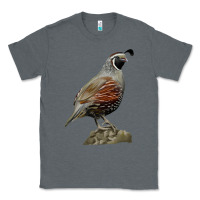Charcoal Heather California Quail Bird Classic Tee - RanaPortraitStore