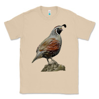 Mushroom California Quail Bird Classic Tee - RanaPortraitStore