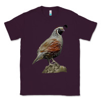 Plum California Quail Bird Classic Tee - RanaPortraitStore