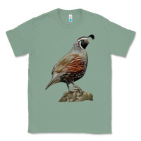 Sage California Quail Bird Classic Tee - RanaPortraitStore