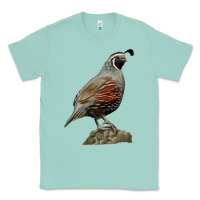 Seafoam California Quail Bird Classic Tee - RanaPortraitStore