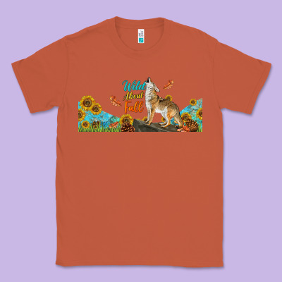 Wild About Fall Coyote Classic Tee Designed By Lillyallendesigns