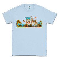 Dusty Blue Wild About Fall Coyote Classic Tee - LillyAllenDesigns