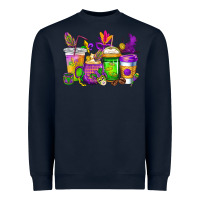 Navy mardi gras coffee cups cowgirl Heavyweight Sweatshirt - CowGirlArtShop
