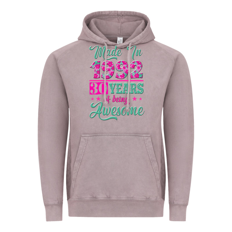 Made In 1992, 30 Years Of Being Awesome Vintage Hoodie by Jasminsmagicworld | Teevron