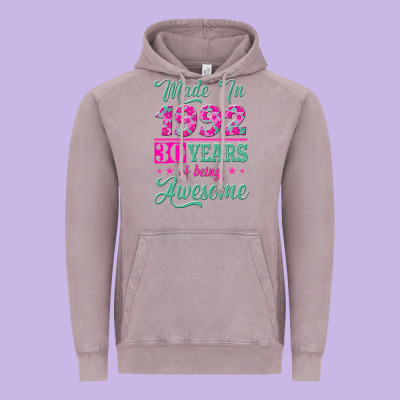 Made In 1992, 30 Years Of Being Awesome Vintage Hoodie Designed By Jasminsmagicworld