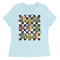 Baby Blue mardi gras Ladies Tee - MaliasSmallBusiness