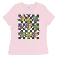 Bubblegum Pink mardi gras Ladies Tee - MaliasSmallBusiness