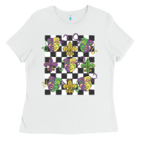 White mardi gras Ladies Tee - MaliasSmallBusiness