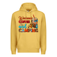 Antique Gold weekends coffee and camping frappe coffee Premium Hoodie - FaDigitalArtStudio